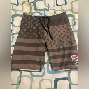 Men's Volcom Inc. American flag board shorts